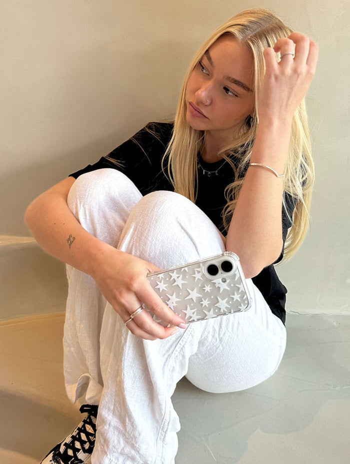White Stars Shock iPhone Case Phone Cases Skinnydip London
