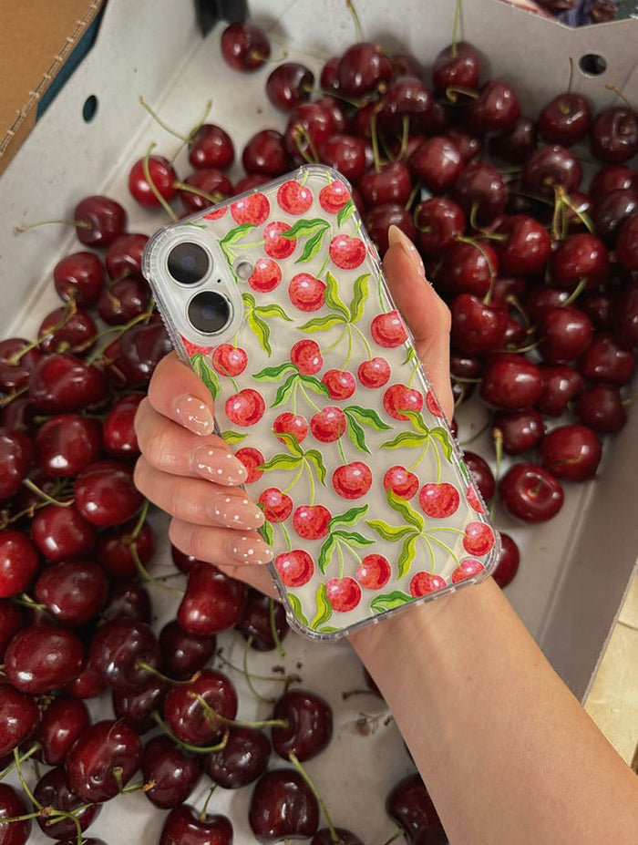 Wild Cherries Shock iPhone Case Phone Cases Skinnydip London