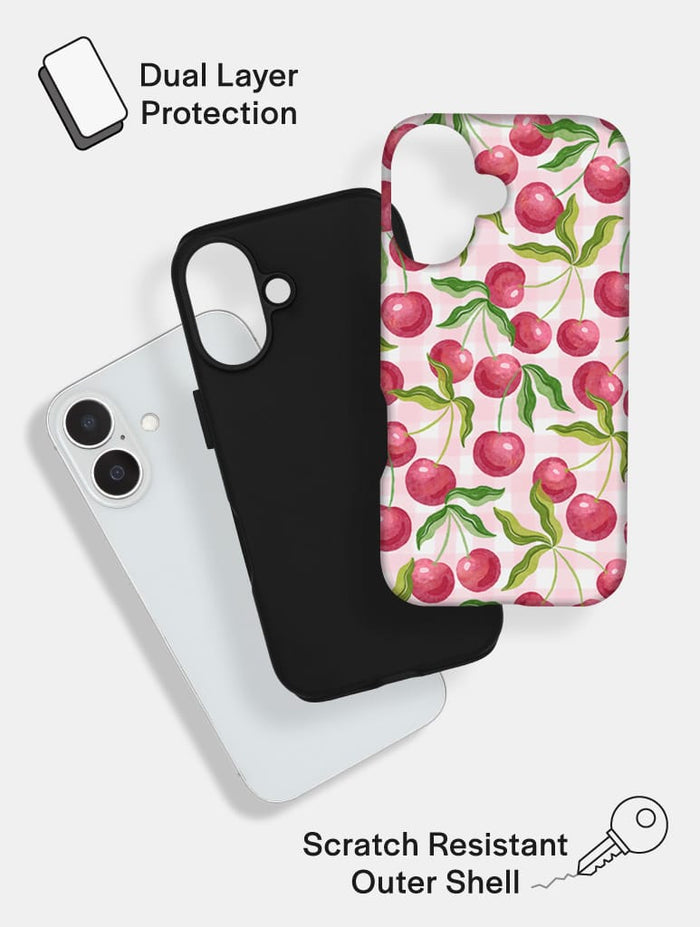 Wild Cherry Gingham Ultra Protective iPhone Case Phone Cases Skinnydip London