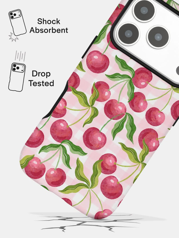 Wild Cherry Gingham Ultra Protective iPhone Case Phone Cases Skinnydip London