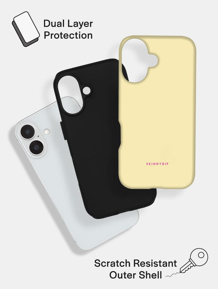 Yellow with Fuchsia Solid Colour Ultra Protective iPhone Case Phone Cases Skinnydip London